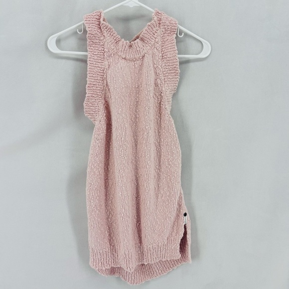 One Teaspoon Pink Ruffled Knit tank top Women’s XS racerback - Picture 1 of 9